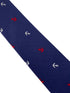 navy cotton tie with  nautical anchor design